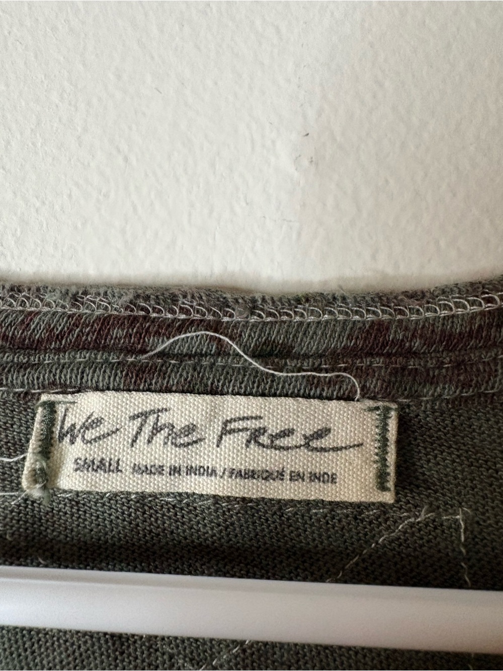 We The Free Olive Green Floral Henley Long Sleeve Top - Picture 2 of 7